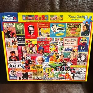 White Mountain Remember When puzzle.  1000 pieces.  Complete with poster